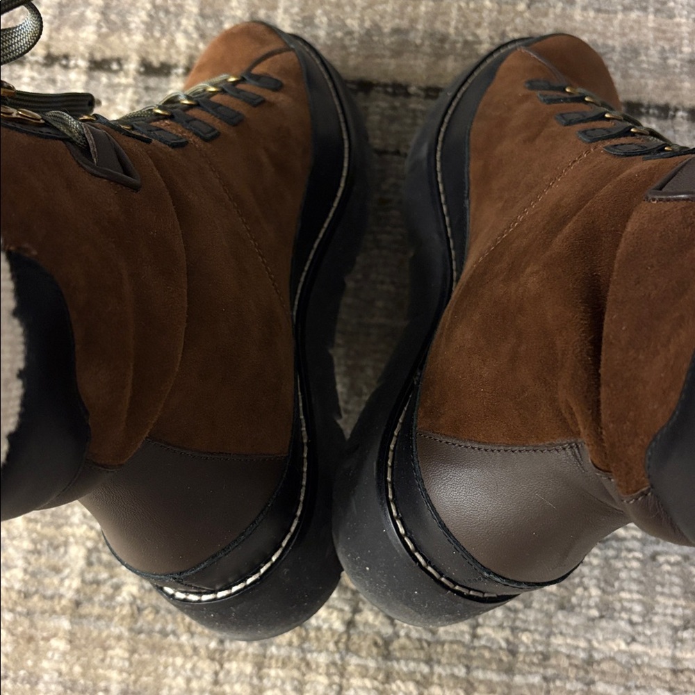 J. Crew Elsa Lace-Up Boots Rich Acorn Suede Leather Combat Ankle Booties 7 - Picture 5 of 5